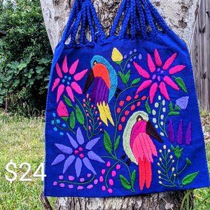 Handmade Embroidery Mexican shoulder bag